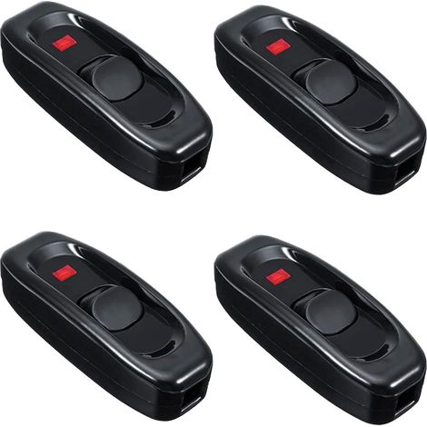 4 Pièces Interrupteur Lampe de Chevet Noir Interrupteurs Bascule 10A 250V Interrupteurs Intermédiaires avec Voyant Lumineux 2 Fils et 3 Fils pour Petits Appareils Lampes de Bureau et Chevet (1/5)