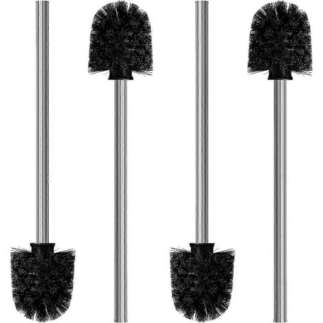 HONORNIC - Lot de quatre brosses de toilette de 8 cm de diamètre - brosses de nettoyage de toilette avec manches en acier inoxydable