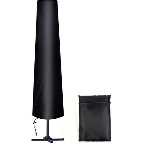 Schutzhülle für Sonnenschirme, gerader Durchmesser 300 cm, 210D Oxford-Gewebe, inklusive Aufbewahrungstasche, wetterfest, UV-beständig, schneesicher (1/4)