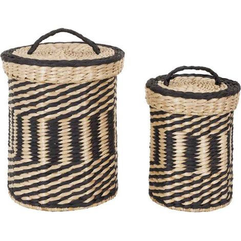 Lot de 2 Paniers de Rangement "Mirage" 27cm Noir (1/5)