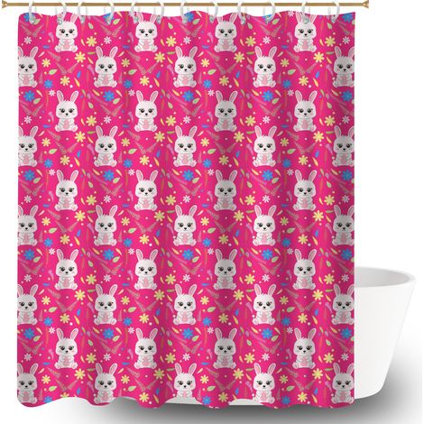 Rideau de douche en polyester 180x180 À œillets renforcés rideau imperméable pour décoration salle de bain (1/5)