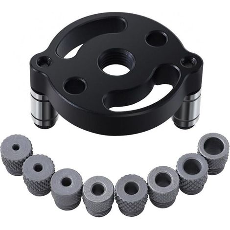 Vtizikl Localisateur de perforateur, Douille de perçage avec 8 bagues de forage 3/4/5/6/7/8/9/10mm, Perforateur vertical Gabarit de perçage avec douilles de guidage de perçage pour trous de poinçonnag