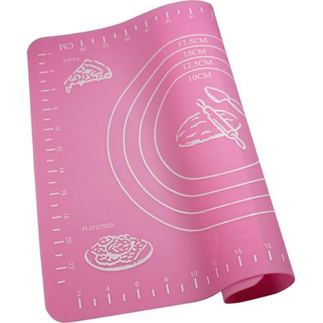 Silikon-Backmatte, Antihaftbeschichtung, Teigausrollmatte (rosa, 26 x 29 cm) (1/5)