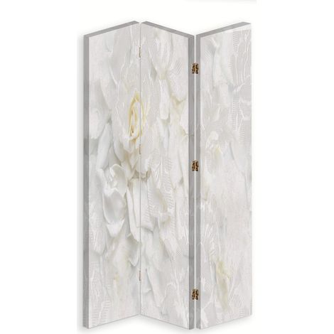 Paravento bilaterale 360, Fiori bianchi - 110x170 (1/5)