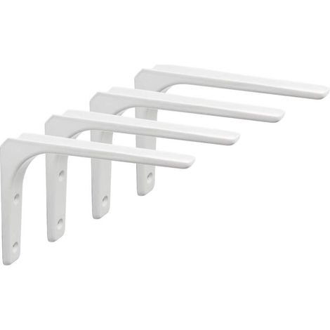 Soportes para estantes de pared, 4 soportes metálicos de 200 mm x 150 mm, soportes resistentes para estantes de pared, ideales para decoración de paredes de cocinas industriales y montaje de radiadore (1/5)