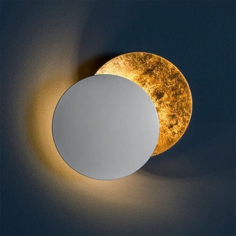 Creative Moon Applique Murale Intérieure Eclipse Allée Applique Murale Couloir Couloir Chevet Applique Murale Salon Rond Or Cuivre LED Applique Murale,Couleur laiton,20cm (1/5)