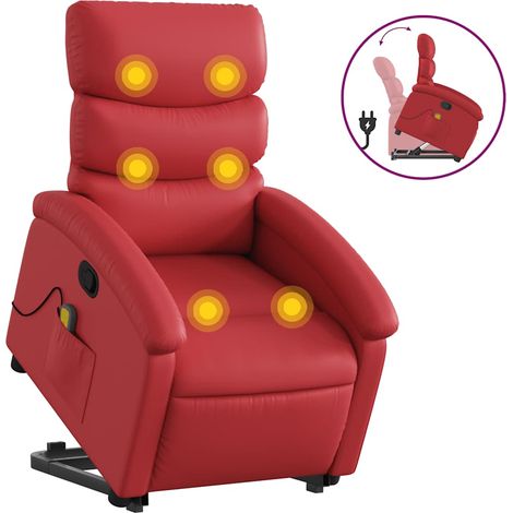 Maison Exclusive - Massagesessel mit Aufstehhilfe Rot Kunstleder