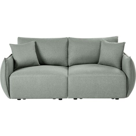 Modular 2 Seater Sofa Green Fabric Upholstery Two Piece Sectional Sofa Modern Minimalistic Style Living Room MESNALI