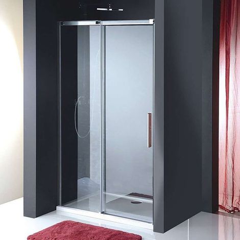 Polysan Altis Line - Anta doccia, due pezzi 147-151 cm, alluminio lucido/vetro trasparente AL4215C