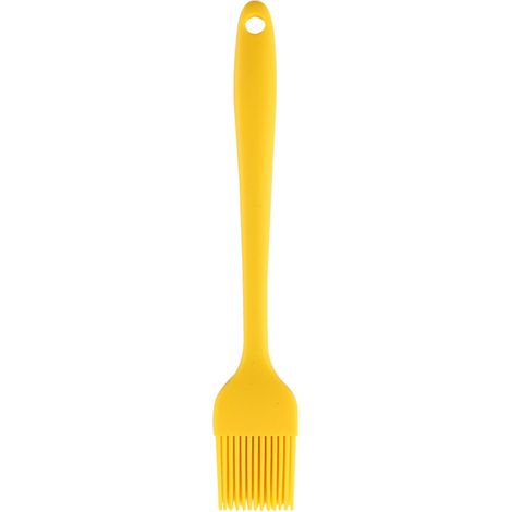 Cepillo fabricado en silicona de grado alimenticio, resistente a temperaturas de -40 °C a +230 °C, 20,5 cm, con orificio para colgar, 5 colores (rosa, amarillo, rojo, negro, naranja).