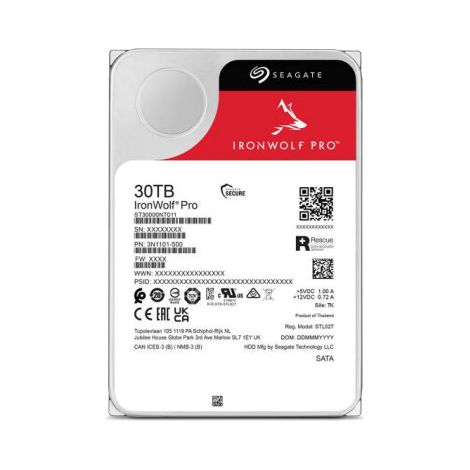 Disco duro Seagate IronWolf Pro de 30 TB, 3,5" SATA III, 7200 RPM