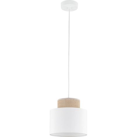 TK Lighting Lámpara Colgante Duo White Juta Blanco y Yute 160 cm (1/5)