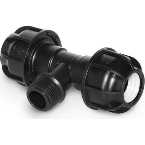 PE-Rohr T-Stück 90° Ø 25 mm x 3/4" AG Reiter Verbinder Verschraubung PP Polypropylen