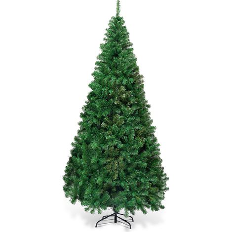 Albero di Natale 240cm con aghi in PVC di alta qualità base metallica Abete per casa ufficio negozi hotel (1/5)