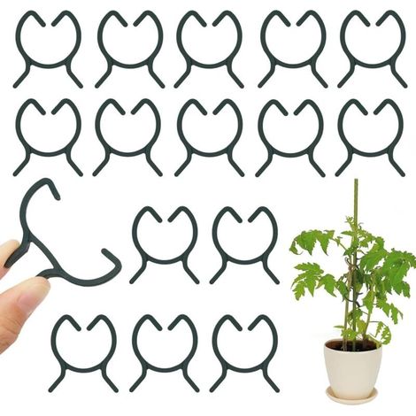 100 Pflanzenstützen, Tomatenklammern, Kletterpflanzenklammern, Gartenklammern für Obst, Gemüse und Tomaten – L (1/4)