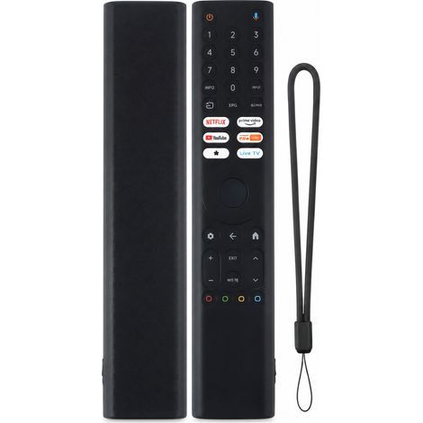 Custodia protettiva in silicone nero per telecomando TV compatibile con Xiaomi XMRM-P3, antipolvere e antiurto (1/5)