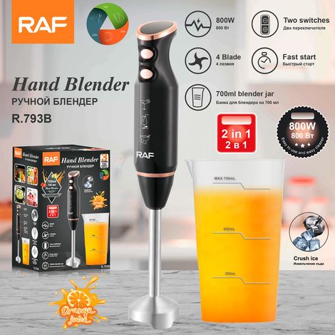 (Noir) Norme européenne - Mixeur/blender électrique 2 en 1 en acier inoxydable pour la cuisine domestique - Portable (1/5)