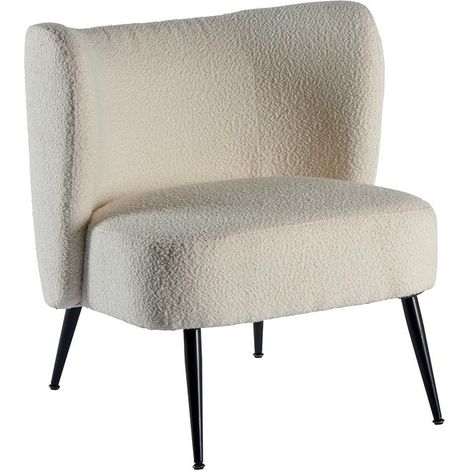 Fauteuil crapaud tissu blanc Casita RIPPLE 70cm