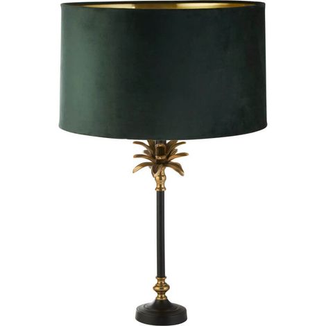 Lampe de table Palm noir avec capuche verte - EU81211GR