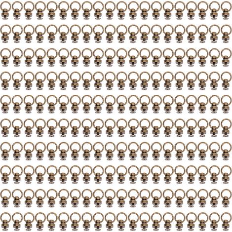 200 Étuis 9mm Rivets en Laiton, Clous à Boule pour Sacs, Gros Clous à Anneau de Tirage, Boutons pour Vêtements DIY, Sacs, Chaussures, Étui de Téléphone Bronze (1/5)