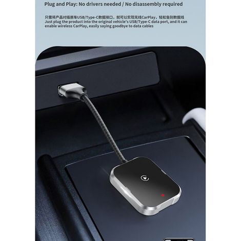 Adaptateur CarPlay Sans Fil TY-C14, Compatible iPhone 6+ iOS 10+ et Voitures avec CarPlay Filaire,WiFi Bluetooth Plug & Play (1/5)