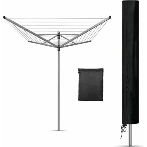VURAHOME - Housse Etendoir Parapluie Extérieur, Housse pour mobilier de jardin , avec sac de rangement, 210D Oxford Imperméable UV-Anti Housse pour Séchoir(165x16x16cm),Starlight (1/5)