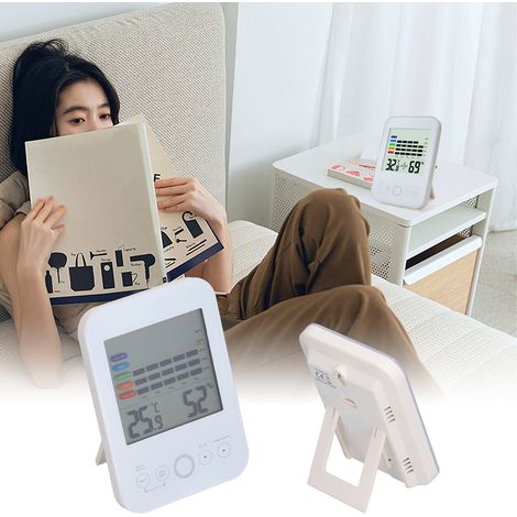 TS-E02-W Touchscreen-Thermometer und Hygrometer für Zuhause, Innenräume und Babyzimmer - Hochpräzises digitales elektronisches Thermometer und Hygrometer (1/5)