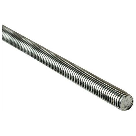 Bulk Hardware Merriway BH03017 Support en acier entierement filete 300 mm, tige filetee M10 x 0,3 m, zingue, blanc, 0,3 m