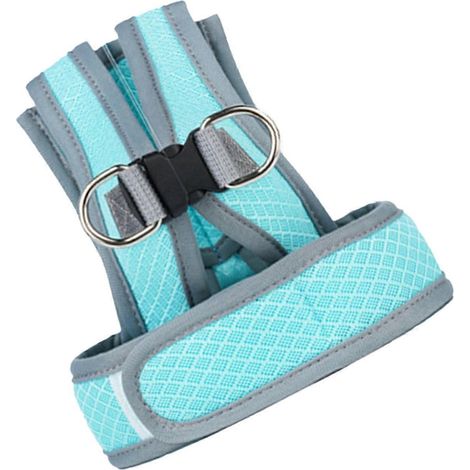 Harnais de poitrine pour chat en maille sandwich respirante et ajustable, multifonctionnel, idéal pour les promenades en extérieur. (1/2)