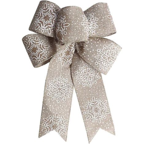 Couronne de Noël avec nœud décoratif, breloque multifonctionnelle, grand nœud de Noël, décorations de Noël pour la porte d'entrée ou la maison.-Snowflake (1/5)