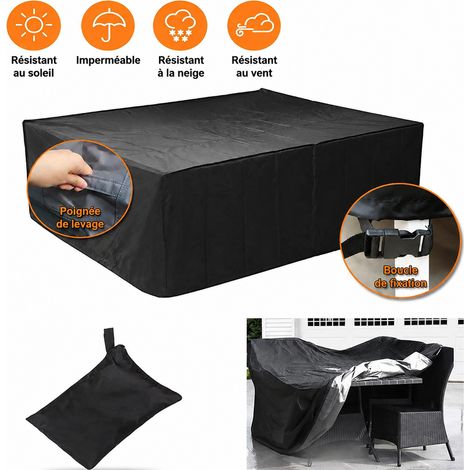Housse de protection mobilier de jardin Oxford 420D noir 123x61x72 cm 123 61 72 200 g – Livraison gratuite (1/5)