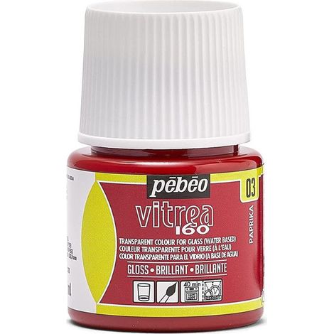 Peinture pour verre - Pébéo - Vitrea 160 - Paprika N°03 - 45ml - Brillant (1/3)