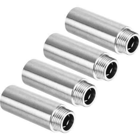 Rallonge de pommeau de douche, lot de 4, acier inoxydable 201, filetage G1/2 mâle/femelle, raccord de tuyau de 70 mm de long. (1/5)