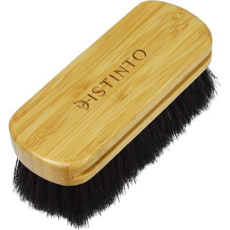 Spazzola per cavalli con dorso in bambù e setole in soffice crine nero