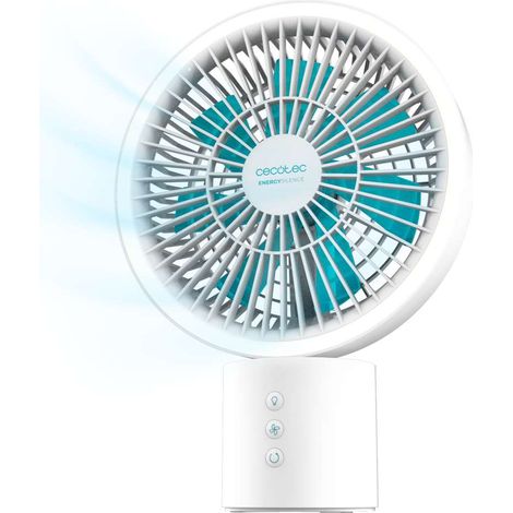 Cecotec EnergySilence 8000 Portable Light Desk Fan de, 8 Inches, 8 Inches, LED Ring, 360º Oscillation, Adjustable Tilt, 4 Speeds, Long Battery Life (1/5)