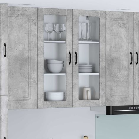 Küchenwandschrank Wandmontiert Lucca Betongrau 80 x 31 x 100 cm