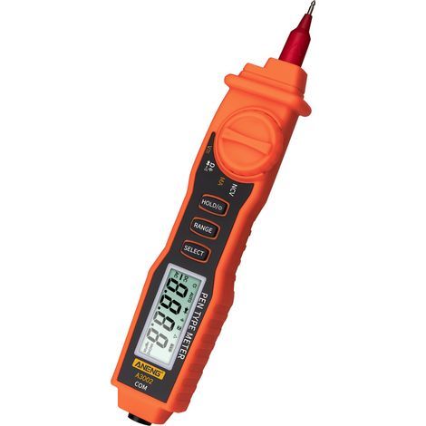Stylo multimètre A3002 4000 counts NCV test phase neutre lampe orange sans pile (1/5)