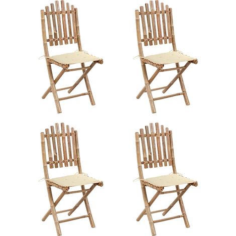Maison Exclusive - Set da Pranzo da Giardino 5 pz Pieghevole con Cuscini in Bambù