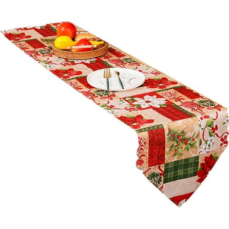 Chemin de table de Noël, nappe à thème hivernal, accessoires de décoration pour fêtes, cadeau (1/5)