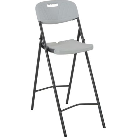 Chaises de bar pliables lot de 2 Chaises d'extérieur PEHD et acier Blanc (1/5)