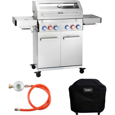 TAINO PLATINUM YAMARA 4+2 Gasgrill Edelstahl 4 Brenner Sear-Burner Backburner mit Abdeckhaube (1/5)