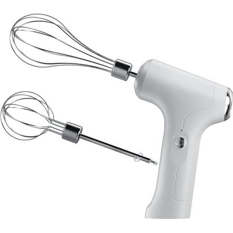 Frullatore elettrico a mano con 2 lame，3 velocità per montare il latte，impasti per biscotti e torte，ricaricabile tramite USB，bianco (1/5)