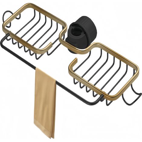 Support de rangement intérieur en pour robinet aluminium noir (1/5)