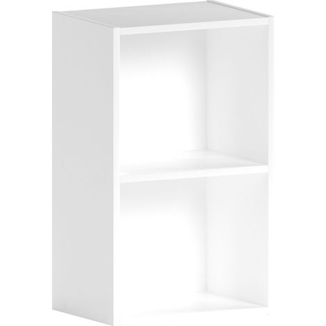 Oxford 2 Tier Cube Bookcase Shelving Storage Unit, White