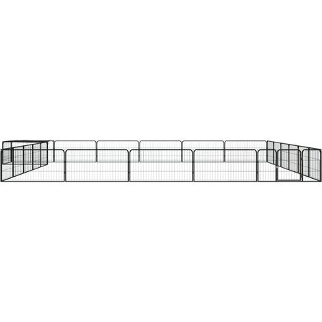 Maison Exclusive - Box Cani 24 Pannelli Nero 100x50 cm Acciaio Verniciato Polvere