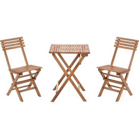 Bistro Set klappbar SOLAROLO zertifiziertes Akazienholz Braun