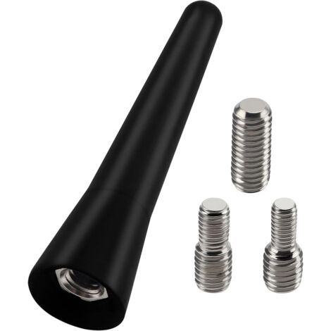 6.5 cm Mini Short Car Aerial, FM/AM Car Antenna Rod, Mini Universal Car Antenna, with 3 Screws M4/M5/M6, for FM/AM Radio Reception