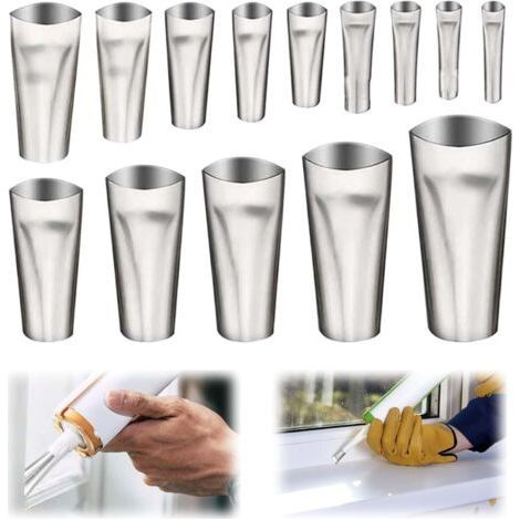 14 Pcs Calfeutrage Buse Applicateur, Embout Cartouche Silicone, Embout Silicone, Buse D'étanchéité en Acier Inoxydable Kit, Buse pour Silicone, Embouts de Cartouche pour Cuisine Salle de Bain (1/5)