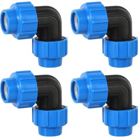 Coudé à 90 25mm X 25 mm, 4 Pièces Raccords De Plomberie Coudés Pour Tuyau D’eau Pe De Compression, Connecteur Plastique Pp Raccord Pour Installations Intérieures Et Extérieures (1/5)