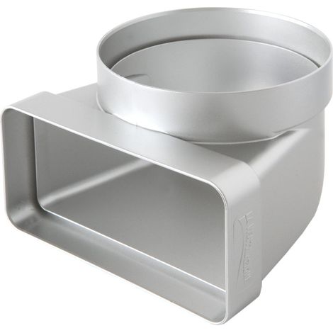 La Ventilazione CGV126AC Curva Verticale in ABS da Tubo Tondo a Rettangolare, Cromato Satinato, ø 100/120x60 mm (1/4)